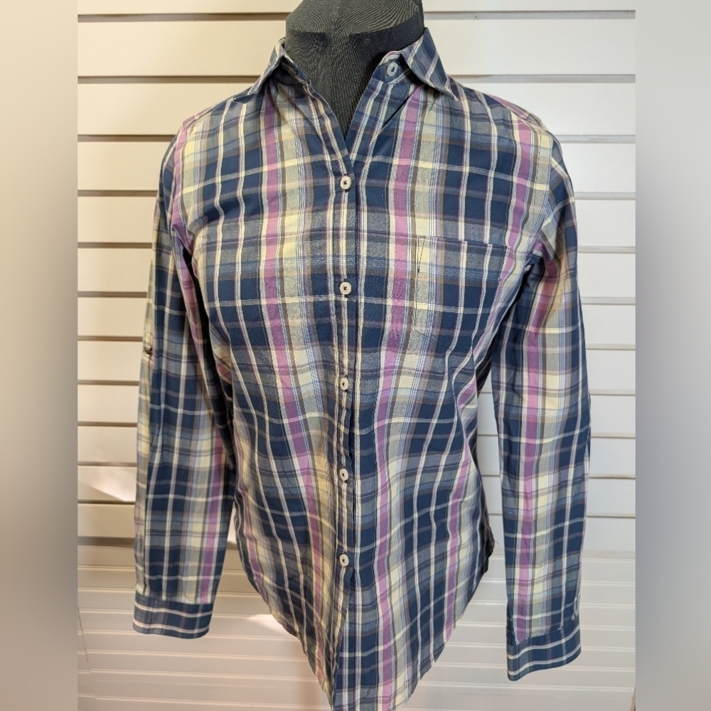 Revolve/  Trovata Birds of Paradis Robin Plaid Button Down Shirt NWOT Small